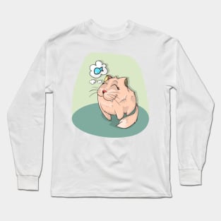 Cat thinks about fish Long Sleeve T-Shirt